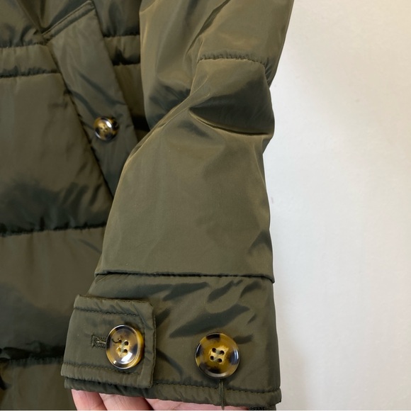 Orolay Down Puffer Jacket Womens Small Green Hooded Long Full Zip Snap Pockets - Picture 3 of 15